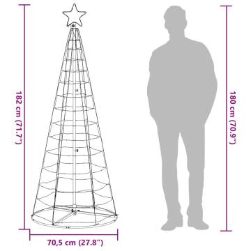 Christmas Tree Light Cone 200 LEDs Cold White 182 cm | HipoMarket