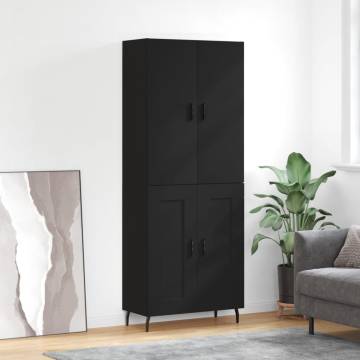 Elegant Highboard Black - 69.5x34x180 cm Engineered Wood