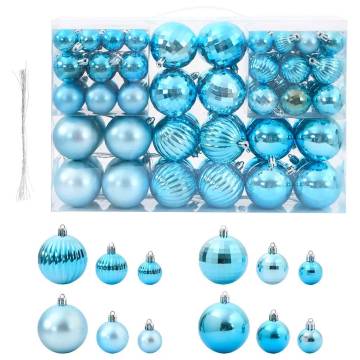 Turquoise Christmas Baubles - 100 pcs (Ø3-6 cm) | Hipomarket