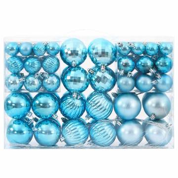 Turquoise Christmas Baubles - 100 pcs (Ø3-6 cm) | Hipomarket