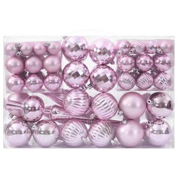 98 pcs Pink Christmas Baubles Set | Enchanting Holiday Decor