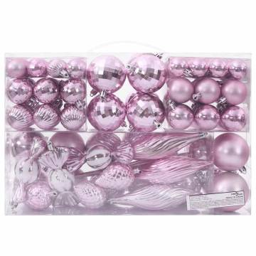 98 pcs Pink Christmas Baubles Set | Enchanting Holiday Decor