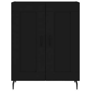 Elegant Highboard Black - 69.5x34x180 cm Engineered Wood