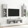 6 Piece LED TV Wall Units - Grey Sonoma Engineered Wood