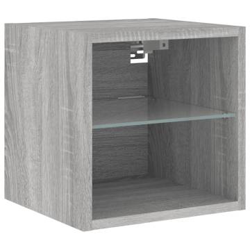 6 Piece LED TV Wall Units - Grey Sonoma Engineered Wood