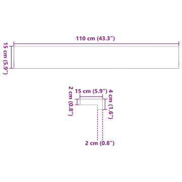 Solid Oak Window Sills - Untreated 110x15x2 cm | Hipomarket