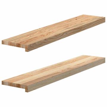 Solid Oak Window Sills - 2 pcs Untreated 100x20x2 cm