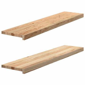 Solid Oak Window Sills - 2 pcs Untreated 110x25x2 cm