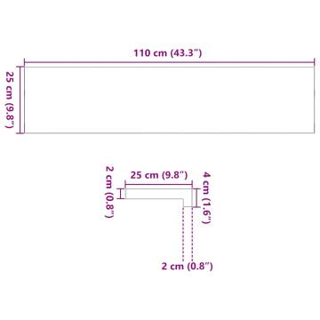 Solid Oak Window Sills - 2 pcs Untreated 110x25x2 cm