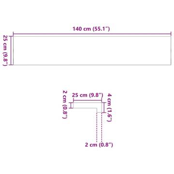 Solid Oak Window Sills (2 pcs) - Untreated 140x25x2 cm