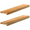 Light Brown Solid Oak Window Sills - 2 pcs (80x15x2 cm)