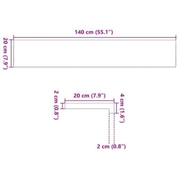 Light Brown Oak Window Sills - 2 pcs, 140x20x2 cm | HipoMarket