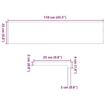 Light Brown Solid Wood Oak Window Sills - 2 pcs | HipoMarket