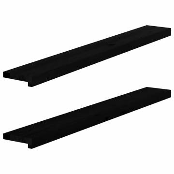 Solid Wood Oak Window Sills - Dark Brown (2 pcs) | Hipo Market