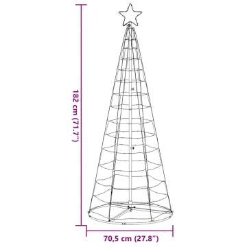 Warm White Christmas Tree Light Cone - 200 LEDs, 182 cm