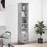 Stylish Highboard Concrete Grey - 34.5x34x180 cm | HipoMarket