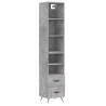 Stylish Highboard Concrete Grey - 34.5x34x180 cm | HipoMarket