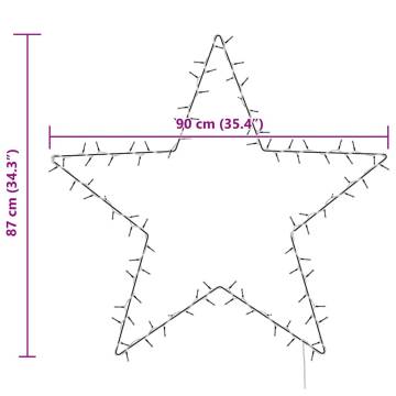 Christmas Lights Star Silhouette 115 LEDs Warm White | HipoMarket