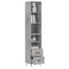 Stylish Highboard Concrete Grey - 34.5x34x180 cm | HipoMarket