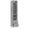 Stylish Highboard Concrete Grey - 34.5x34x180 cm | HipoMarket