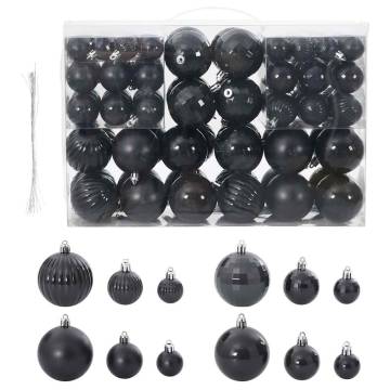 Christmas Baubles 100 pcs Black Ø346 cm - Elegant Decor