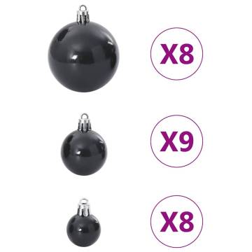 Christmas Baubles 100 pcs Black Ø346 cm - Elegant Decor