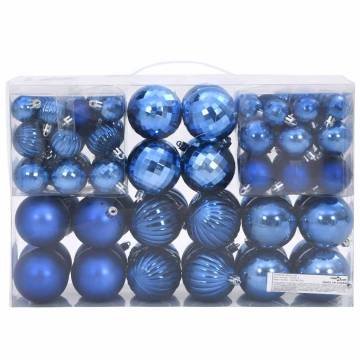 100 pcs Blue Christmas Baubles - Perfect Holiday Decor