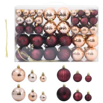 100 pcs Christmas Baubles - Champagne & Dark Brown