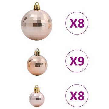 100 pcs Christmas Baubles - Champagne & Dark Brown