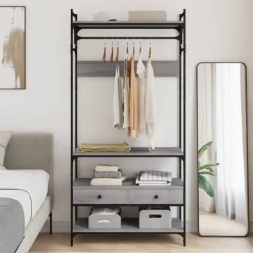 Wardrobe with Drawers Grey Sonoma | Stylish & Compact 89x39x184.5