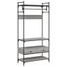 Wardrobe with Drawers Grey Sonoma | Stylish & Compact 89x39x184.5