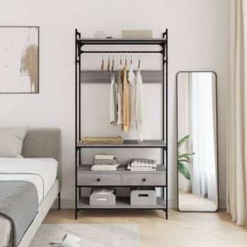 Wardrobe with Drawers Grey Sonoma | Stylish & Compact 89x39x184.5