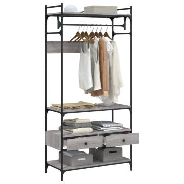 Wardrobe with Drawers Grey Sonoma | Stylish & Compact 89x39x184.5