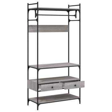 Wardrobe with Drawers Grey Sonoma | Stylish & Compact 89x39x184.5