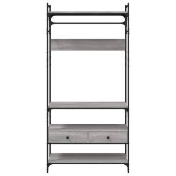 Wardrobe with Drawers Grey Sonoma | Stylish & Compact 89x39x184.5