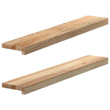 Solid Oak Window Sills - 2 pcs, Untreated, 90x15x2 cm