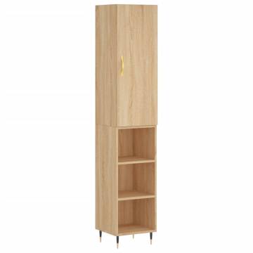 Stylish Highboard Sonoma Oak - 34.5x34x180 cm | HipoMarket