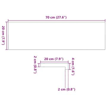 Untreated Oak Window Sills - 2 pcs 70x20x2 cm | HipoMarket