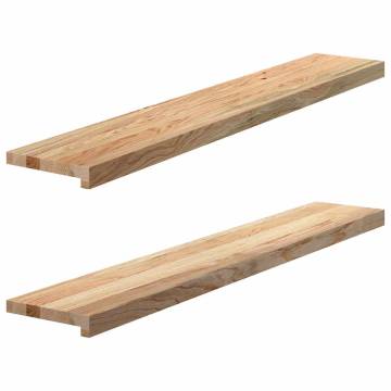 Untreated Solid Oak Window Sills - 2 pcs, 120x20x2 cm