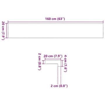 Solid Oak Window Sills 2 pcs - 160x20x2 cm | Hippomarket