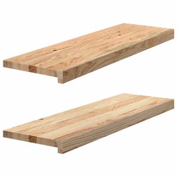 Solid Oak Window Sills - 2 pcs Untreated 80x25x2 cm | HipoMarket