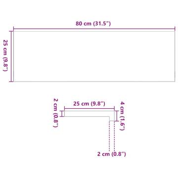 Solid Oak Window Sills - 2 pcs Untreated 80x25x2 cm | HipoMarket