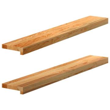 Light Brown Solid Oak Window Sills - 2 pcs, 100x15x2 cm