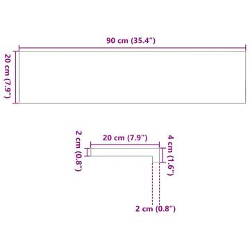 Light Brown Solid Oak Window Sills - 2 pcs (90x20x2 cm)