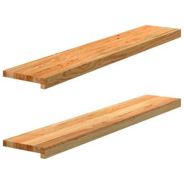 Solid Oak Window Sills - 2 pcs Light Brown 110x20x2 cm