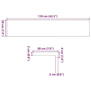 Solid Oak Window Sills - 2 pcs Light Brown 110x20x2 cm