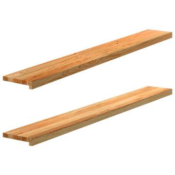 Light Brown Solid Wood Oak Window Sills - 2 pcs | HipoMarket