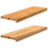  Window Sills 2 pcs Light Brown 80x25x2 cm Solid Wood Oak Colour light brown Size 80 x 25 x 2 cm Quantity in Package 1 