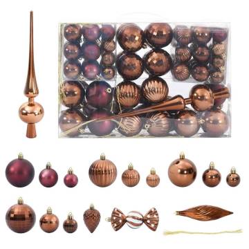 98 pcs Brown Christmas Baubles - Perfect for Festive Decor