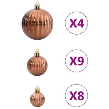 98 pcs Brown Christmas Baubles - Perfect for Festive Decor